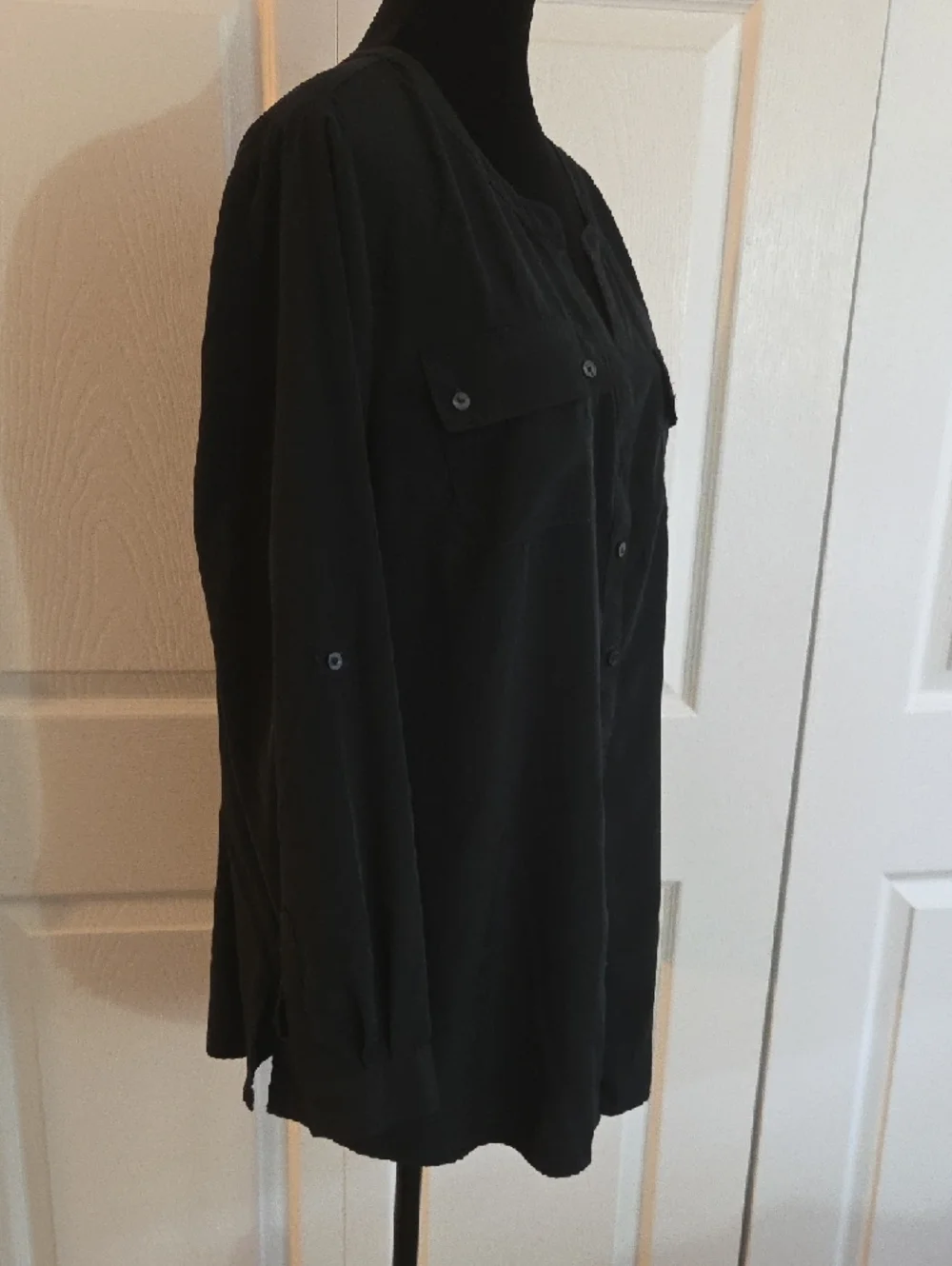 Lane Bryant Black Button Down Blouse - Picture 3 of 4